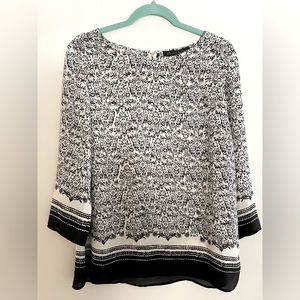 Rose & Olive, black and white blouse